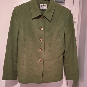 Ladies Size 12p Kasper Olive Green Jacket